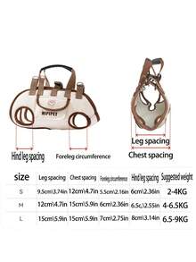 1 pezzo Zaino da trasporto per animali domestici - in poliestere per escursioni all'aperto, con design di cinghie e fibbie confortevoli