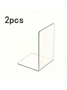 1/2/4/8pcs Acrylic Bookends, Transparent Bookends, Transparent Bookend Organizers, Book Stand Decor, Heavy Duty For Books, CDs, Files, Video Games - Multicolor - View 11