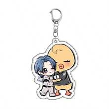 1 Piece, Spell Back Key Chain, Cartoon Photo Card, Bag Pendant, Cheng Xiao Lu Guangxia Cartoon Surrounding, Acrylic Key Chain Animation Surrounding, Party Gifts, Backpack Pendant. - Multicolor - View 3