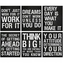 6 buc/set postere inspiraționale pentru birou, fundal negru, design de artă modernă, decorare cameră de zi, picturi fără ramă, decor pentru casă, postere moderne pentru cameră, articole de decorare a camerei, decor estetic pentru cameră, decor occidental