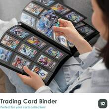 Trading Cards Album Folder 360 Pockets Card Binder Holder Game Card Sleeves Case - 黑色 - 查看 11