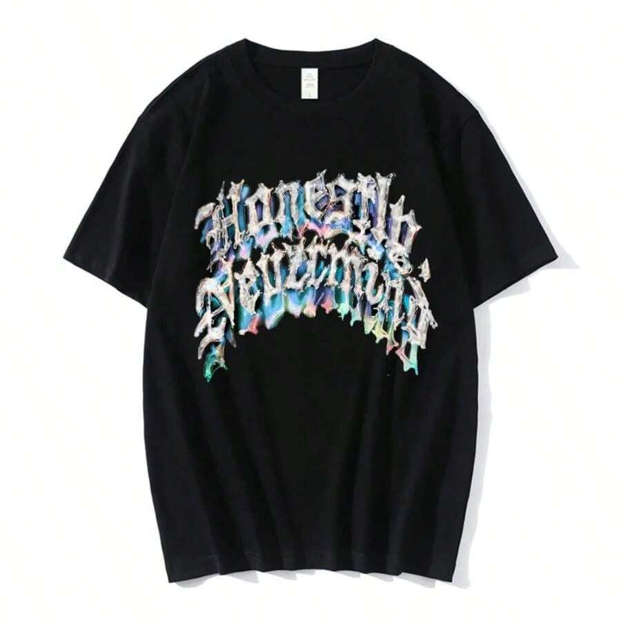 Rapper Drake 2022 New Music Album Honestly Nevermind T-Shirt Fashion Graphics T Shirt Casual Male Hip Hop Oversized T-Shirts - màu đen - Xem 1