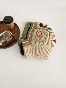 1pc Hand-Crocheted Balaclava Hat, Personalized Funny Cute Winter Outdoor Warm Knitted Beanie With Neck Cover, Unisex Windproof Ski Mask Cap, Women/Men Winter New Warm Knit Hat - Multicolor - View 1