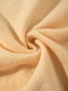 ANDREILEE Minimalist Style Preppy Style Long Sleeve Round Neck Dropped Shoulder Letter Print Pullover Sweater, Suitable For Spring, Autumn, Winter - Yellow - View 11