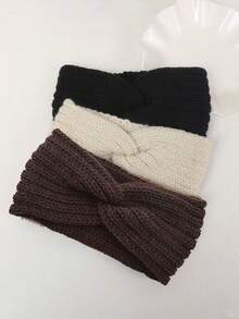 1/3pcs Women Multicolor Knitted Casual Warm Comfortable Headband, Suitable For Daily Use Fall Hair Accessories Autumn Women Bandana Sport Sweatband Yoga Hair Wrap Workout Winter Hair Band For Vacation Outfits Woman Elegant Scarf - Multicolor - View 14