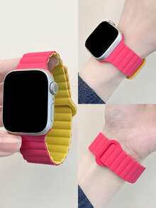 1条男女通用硅胶磁吸表带，兼容 42mm、38mm、40mm、41mm、44mm、45mm、46mm、49mm，时尚智能手表替换表带，适用于Ultra2、Ultra SE2、SE 11、10、9、8、7、6、5、4、3、2、1系列，是学生返校的理想礼物 - 彩色 - 查看 7