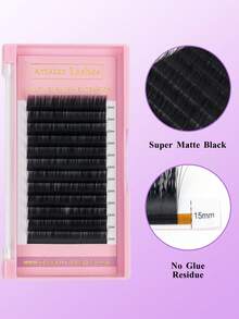 ARTSTAR 12 Rows One By One Lash Extensions Classic Eyelashes Extensions J Curl Natural Soft False Individual Lashes 6-15mm Black - J - View 5