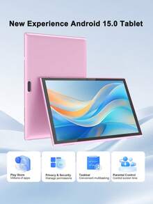 Coopers Android 15 Tablet, 10.1 Inch WIFI Tablet PC, 3GB RAM, 32GB ROM, Support 1TB Expandable, Quad-Core, 2.4G+5G WiFi, Dual Band WiFi6, HD IPS Screen, 2MP + 5MP Dual Camera, 1280 * 800 IPS HD Touch Screen,6000mAh Battery, Support Widevine L1(No Adapter) ﻿ - Pink - View 5