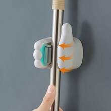 1 kẹp lau nhà gắn tường, móc, không cần khoan, keo dán chắc chắn, kẹp chổi, giá treo chổi gắn tường phòng tắm, giá để đồ cố định - Nhiều màu - Xem 4