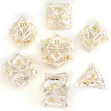 7pcs Metal D&D Dice Set, Dragon & Dungeon Themed, Suitable For Role-Playing Games And Tabletop Games - Birthday Gift, Holiday Party, And Educational Activities