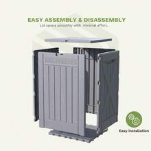 48Gallon Resin Package Delivery Box For Outside Waterproof Storage Deck Box With Lockable Secure Grey - Grey - View 7