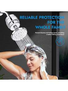 High-Efficiency Shower Filter | 30-Layer Water Purification Filter Cartridge, Infused With Vitamin C And Vitamin E Skin-Care Ingredients, Suitable For Hard Water Environments; Large Flow Design, Can Filter Out Chlorine And Fluorine Elements From Water, Ensuring Smooth Water Flow, -Plated Appearance, Combining Bathroom Decoration Effect. - Multicolor - View 6