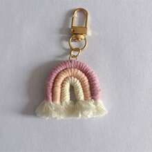 Handmade Woven Rainbow Keychain, Bohemian Tassel Keyring, European And American INS Style Accessory - Multicolor - View 8