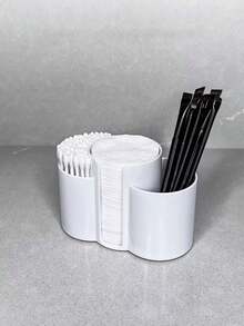 Cleaning Swab Dispenser Holder, Bathroom Container 3 In 1 Cleaning Swab And Makeup Pad Holder, Dressing Table Organizer For Cleaning Swabs, Pads, Dental Floss - Multicolor - View 7