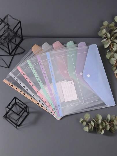 A4 大容量活页文件夹，莫兰迪色塑料纽扣密封文件袋，加厚大容量，可容纳文件、纸张、考试等，采用现代 PP 材料制成，可扩展纽扣和标签口袋，适用于学校、家庭、办公室、出勤、旅行 - 便携式设计，返校，学校用品