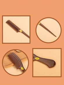 1 件经典仿木纹防静电塑料发梳套装，适合日常使用，婚礼派对礼物/伴娘礼物，木纹梳子，宽齿梳，鼠尾梳，胡须梳，细齿专业发梳套装，适合女士、男士理发造型/卷发/梳理/分缝/胡须，顺发刷 - 彩色 - 查看 8