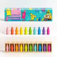 10 pares de botellas - Juguete de clasificación de colores de madera Montessori para niños - Juego de lógica para volver a la escuela, regalo de emparejamiento para niños pequeños