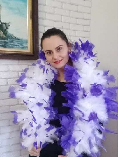 Estola Pluma Noiva E Festa De Debutante 15 Anos Cor Branca Colorida