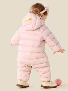 mini bala Baby 3-In-1 Down Romper Soft Warm Water-Resistant Cozy Winter Outerwear