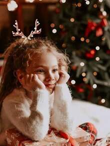 1 pieza Clip para el cabello con borla de cuerno de ciervo de cristal, adecuado para mujeres, regalo para vacaciones y Año Nuevo - Multicolor - Ver 9