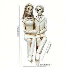 Halloween Couple Skeleton Figurines Spooky Halloween Skeleton Decor For Desktop Home Holiday
