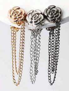 Set de 3 acortadores de manga de camiseta con flor de camelia, fijador de dobladillo ajustable con hebilla