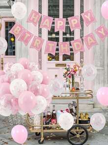 60 个/套粉色蝴蝶结乳胶气球，12 英寸浅粉色透明白色蝴蝶结印花气球，蝴蝶主题生日派对装饰适合女性生日、单身派对、新娘送礼会、婚礼、周年纪念、圣诞节装饰 - 粉色 - 查看 5