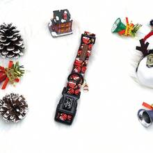 優雅小尾巴聖誕狗項圈，柔軟雪人冬季寵物項圈，附快拆扣，節日小狗項圈 - 黑色 - 查看 6