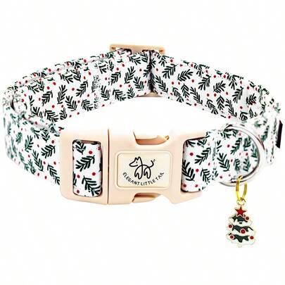 Elegante collar de perro con pequeña cola para Navidad, collar de mascota suave y ajustable para perros en época festiva