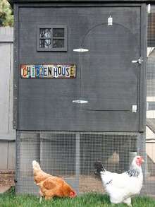 1pc Vintage Farm Metal Tin Sign, Chicken House Wall Sign, Chicken Crossing Metal Wall Sign, Henhouse Wall Plaque, Rustic Wall Decor For Farm, Farmhouse, Yard, Porch, Home, Henhouse, Chicken House, Outdoor, Farmhouse Decoration, Farm Wall Hanging Plaque, 4x16 Inch