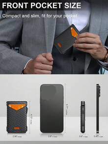 Wallet For Men, RFID Wallet With 2 ID Windows & Money Clip, Slim Pop Up Card Holder For 10-12 Cards, Bifold Minimalist Smart Wallet For Front Pocket, Compact Metal Credit Card Holder, Gifts For Men