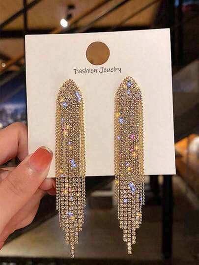 زوج من أقراط الشرابات الفاخرة المرصعة بالراين ذات الاستخدامات المتعددة للنساء، مناسبة للمناسبات اليومية والعطلات والأعراس والمناسبات الخاصة والارتداء اليومي