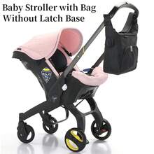 Baby Stroller With Free Bag, Multifunctional Newborn Stroller, Adjustable Handle, Basket, Cradle And Carriage, Suitable For Travel - Pink - View 10