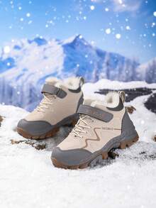 男童冬季雪地靴，带保暖衬里、防滑狼爪设计和雪地扣 - 灰色 - 查看 6