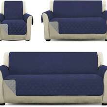 Sofa Cover Protector 2 Views (Reversible) Soft Washable - Gray/Blue - View 1