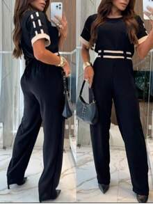 WOMEN'S SET IN PREMIUM DUNA FABRIC LINED WITH DETAIL ON THE SLEEVES FALL WINTER CASUAL CHICK FASHION - màu đen - Xem 1