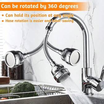 Kitchen Faucet Aerator, Sink Faucet Splash Extender, 360 Degree Rotatable Faucet, Sprayer Head Anti Splash Tap, Shower Water Saving
