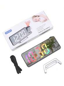 1pc Projection Alarm Clock, Digital Wall Clock, Bedroom Digital Clock, Suitable For Deep Sleepers, 180° Projection Dimmer, USB Plug, Ceiling Projection Clock, Home Decor, Bedroom Decor Gift, Birthday Graduation Bedroom Decor, Dorm Decor, Back To School Decor, School Surprise, Study Supplies