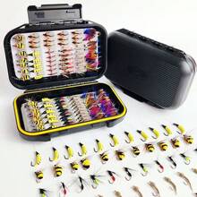 Fly Fishing Flies Kit, 24-114Pcs Handmade Fly Fishing Gear With Dry/Wet Flies, Streamers, Fly Assortment Trout Bass Fishing With Fly Box