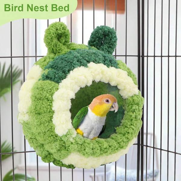 Small Bird Nest, Parrot Small Pet Warm Bird Nest For Winter, Budgie Peony Thickened Insulated Sleeping Nest, Bird Nest Breeding Box Warm Nest, Parrot Warm Bird Nest, Insulated Peony Cockatiel Winter