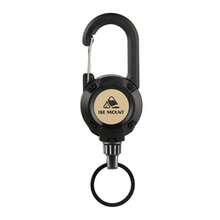 1 pezzo Portachiavi retrattile con moschettone, cavo in acciaio resistente, fibbia, utensile multifunzione per uso esterno, facile da estrarre