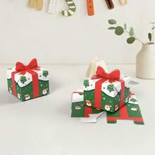 10pcs/Pack Cartoon Shaped Christmas Gift Packaging Boxes, Colorful Christmas Candy Boxes, Baking Party Paper Boxes Christmas Christmas Decorations Christmas Pajamas Christmas Gifts Christmas Decor - Multicolor - View 10