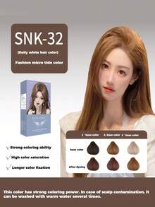 Hair Dye Kit, DIY At Home, Gentle Formula, Multiple Colors Available Including Pinkish Brown And Dark Brown, Covers Gray Hair - Multicolor - View 14