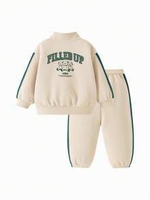 mini bala Kids Teddy Bear Two Pieces Set Soft Comfortable School Ready Fall Outfit