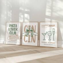 3 件 Cin Cin Cheers 印刷品、极简主义厨房墙面艺术、鼠尾草绿和米色酒吧推车艺术、Cheers 复古海报、意大利面之夜印刷品、鸡尾酒爱好者礼物、客厅、卧室、厨房、餐厅、咖啡厅、酒吧、家居和房间装饰的帆布艺术 - 米色 - 查看 11