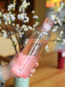 Kreatywne butelki z etykietami czasowymi, butelki i pojemniki z podziałką czasową, przezroczyste plastikowe butelki samochodowe, przenośne butelki porcjujące o dużej pojemności, przenośne pojemniki porcjujące do turystyki i wspinaczki górskiej, odpowiednie do użytku na świeżym powietrzu, na kempingu, w podróży służbowej i na wycieczce