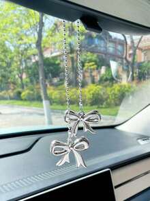 Joli pendentif de voiture en forme de nœud papillon, ornement décoratif à suspendre au rétroviseur, accessoire de voiture à pois et nœud papillon - Multicolore - Voir 9