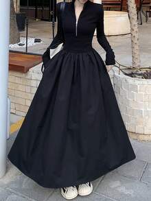 Women Midi Dresses - Black - View 3