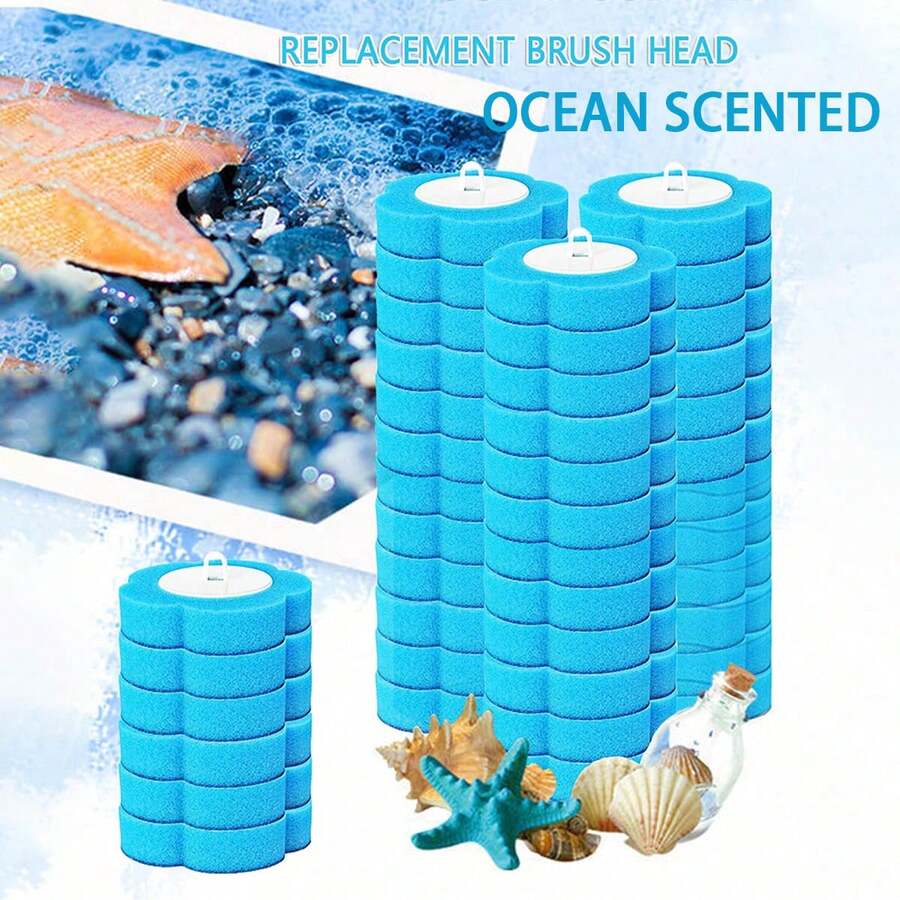 Disposable Toilet Brush Replacement Heads With Blue Ocean Scent