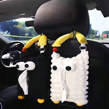 حقيبة ورق المناديل المعلقة بتصميم وحش كرتوني لسيارة/حقيبة ورق مناديل معلقة لمقعد السيارة/ديكور داخلي لسيارة كرتوني مبتكر/صندوق مناديل بتصميم وحش كرتوني لغرفة النوم